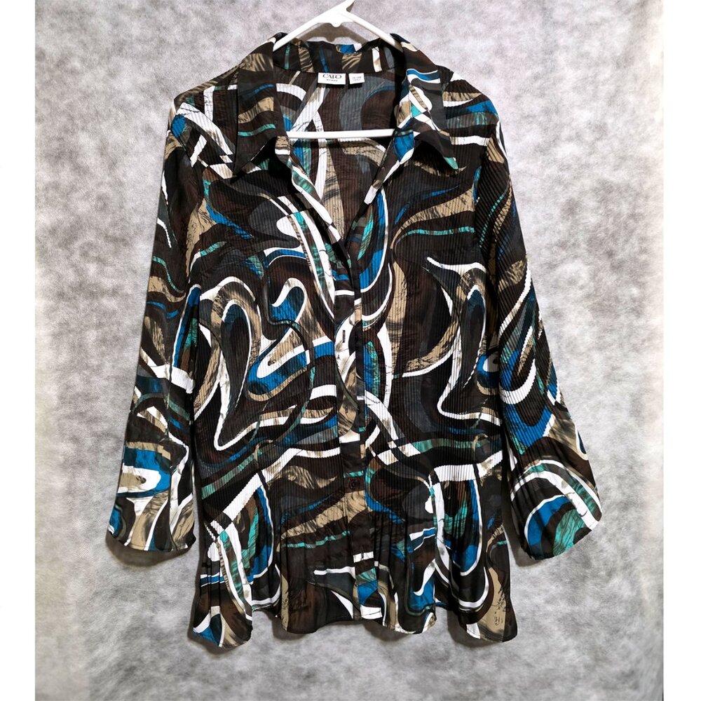 Cato Women's Sz 26-28W Crinkle fabric blouse top